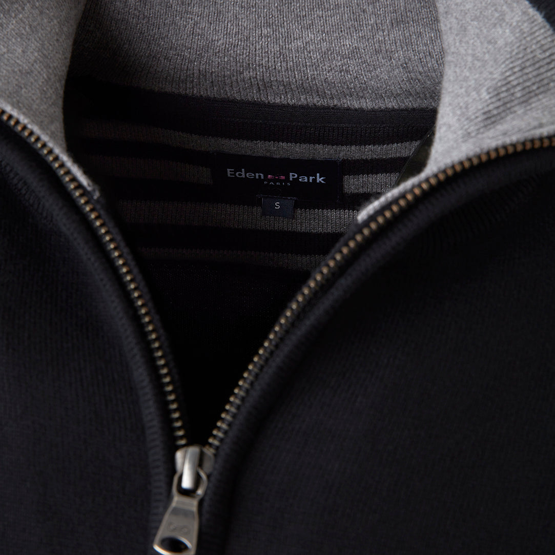 gilet-noir-lou-rugby-collection-eden-park-3/4-zip8