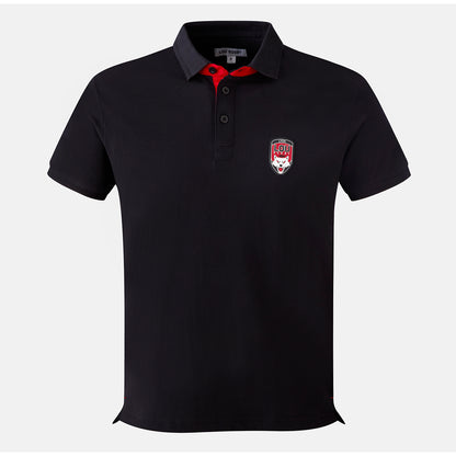 Polo LOU Rugby Ovalie noir plié prêt à offrir
